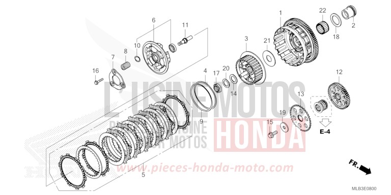 EMBRAYAGE de Hornet 750 DEGITAL SILVER METALLIC (NHA30) de 2025